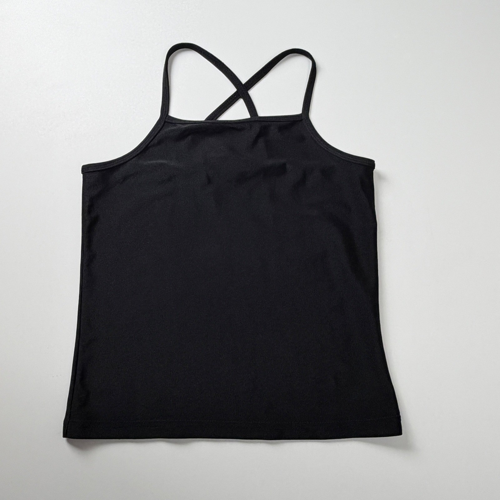 90’s Vintage Express Tricot Tank Top Women Black Crossover Strap Size S