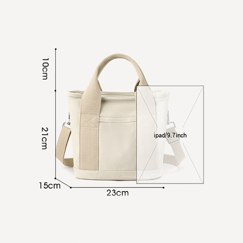 New Women Large Capacity Handbags & Shoulder Bags Canvas Tote Bag Zip Crossbody