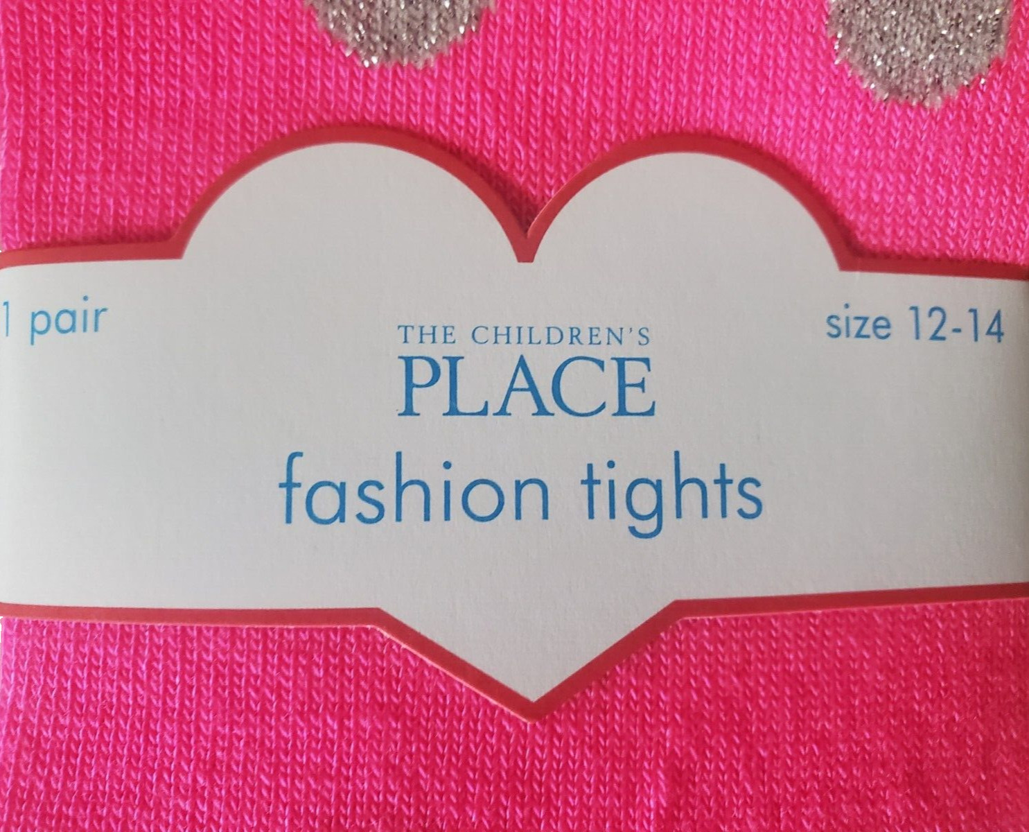 The Children’s Place Girls Fashion Tights 12-14 Pink Shock 75-100 LB 1 Pair NWT
