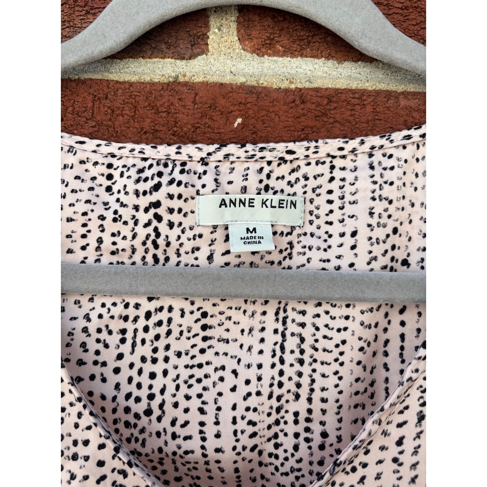 Anne Klein Pink Black Animal Print Sleeveless Blouse Tank Top Women’s Medium