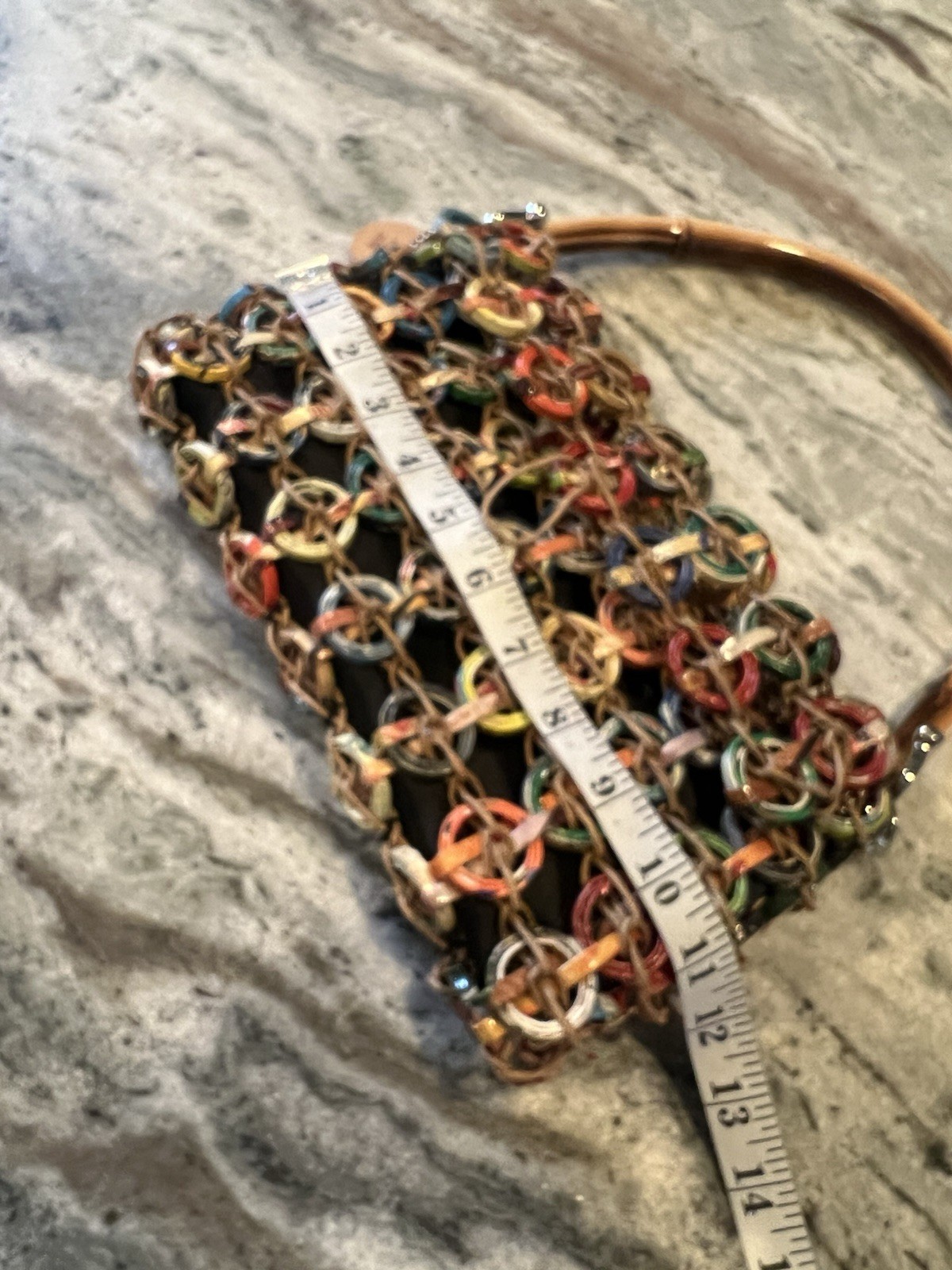 Recycled Planet Store Shoulder Hand Bag w/ Bamboo Handle Purse Eco-Friendly Boho