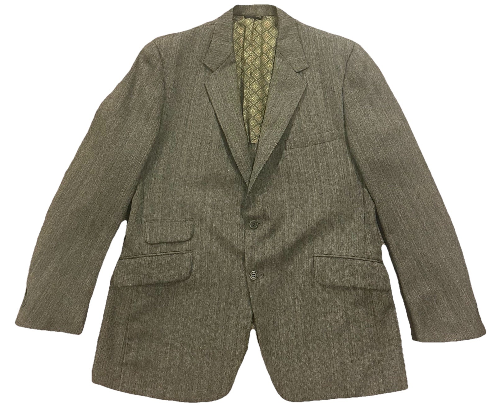 1960s/70s Robert Hall 3 Piece Vintage Suit Sage Green Reversible Vest Size 40R