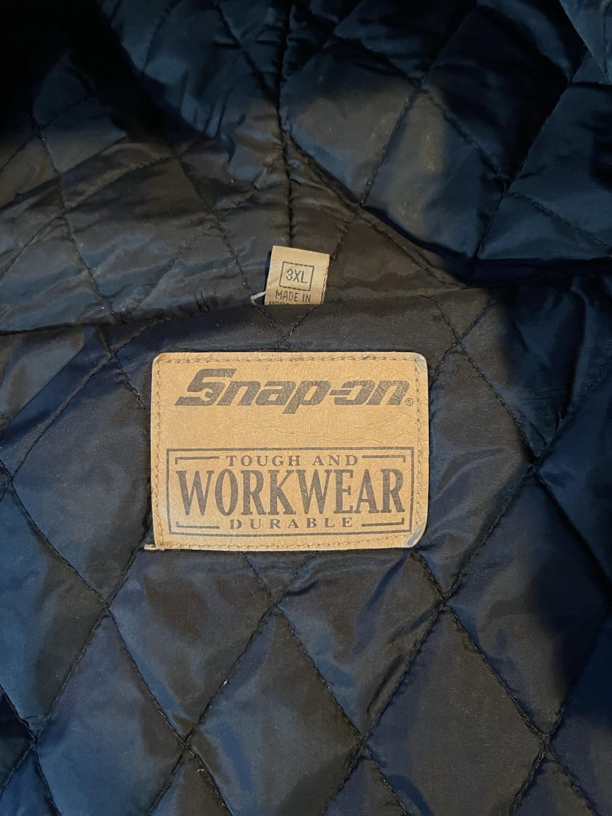 Vintage Snap-on Men’s Black Hooded Quilted Line Duck Jacket, Carhartt style 3XL