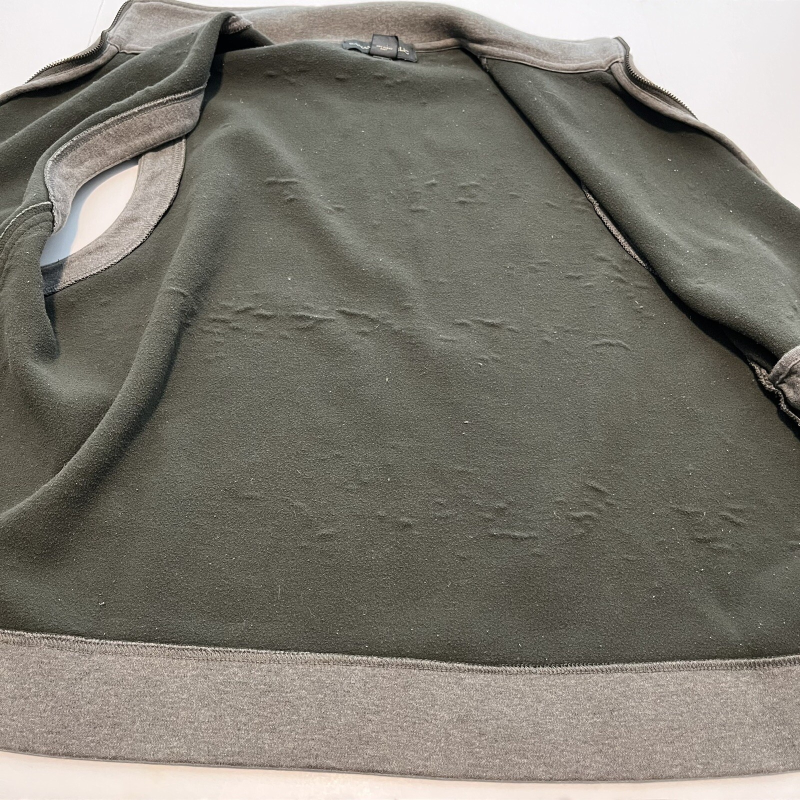 Vintage Banana Republic Made In Korea Gray Double Zipper Gray Vest Men Large