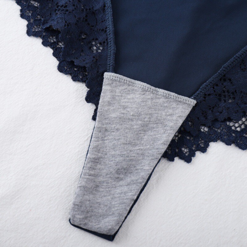 4 Pack Lot Sexy Womens High Waist Thongs Panties G string Lace Sheer Underwear