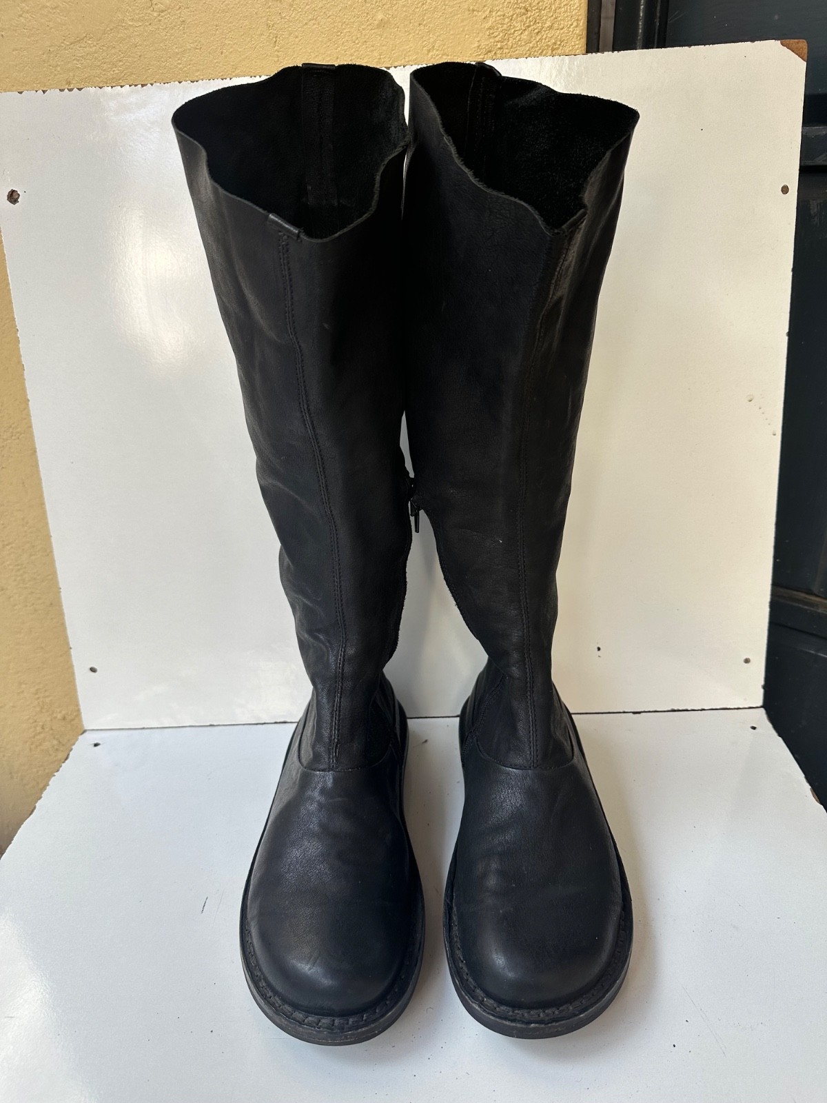 Trippen Black Leather Knee-high Women’s Boots Size 39 / USA 8