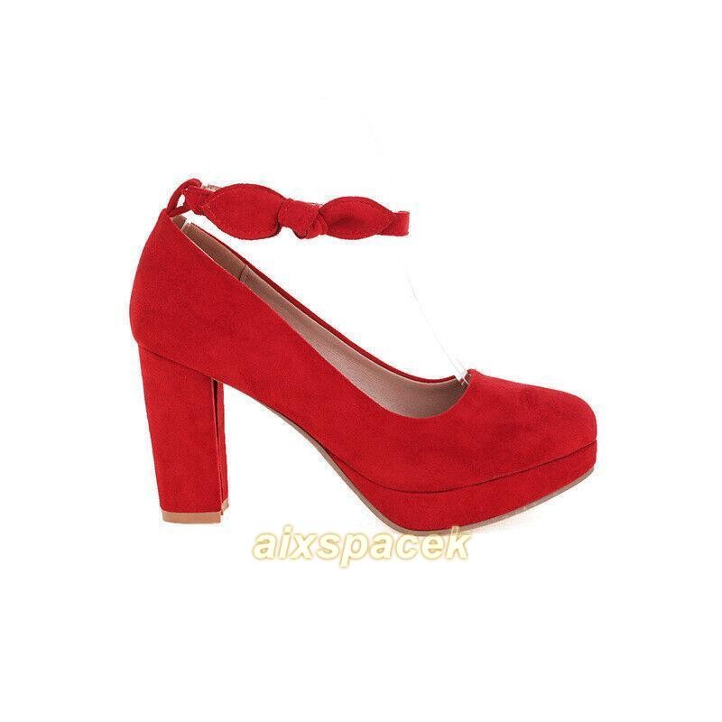 Chunky Heel Mens Heels Crossdresser Bowtie Drag Queen Women Shoes plus size