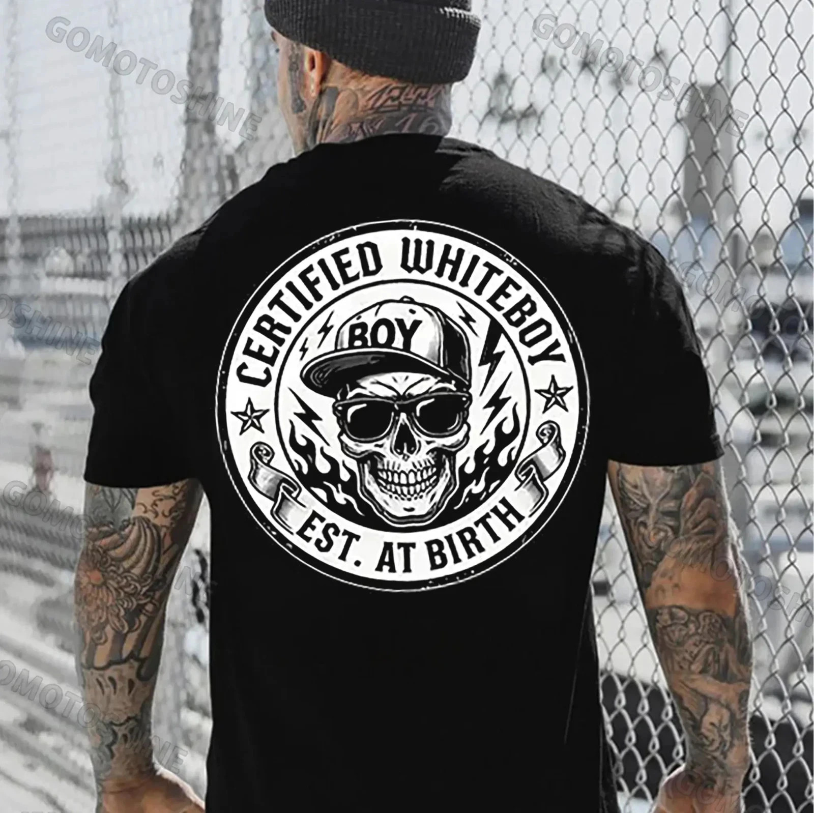 CERTIFIED Whiteboy Street Skull Mens Streetwear T-Shirt