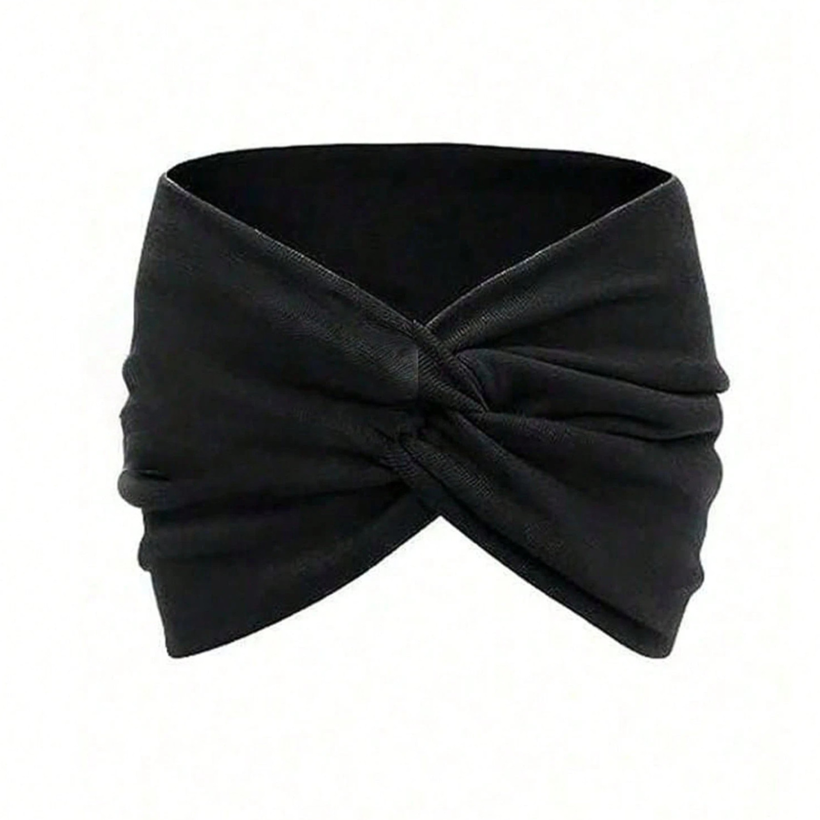 1pc Japanese Style Black Headband Stretchy Sports Casual Wear Hair Band For Men