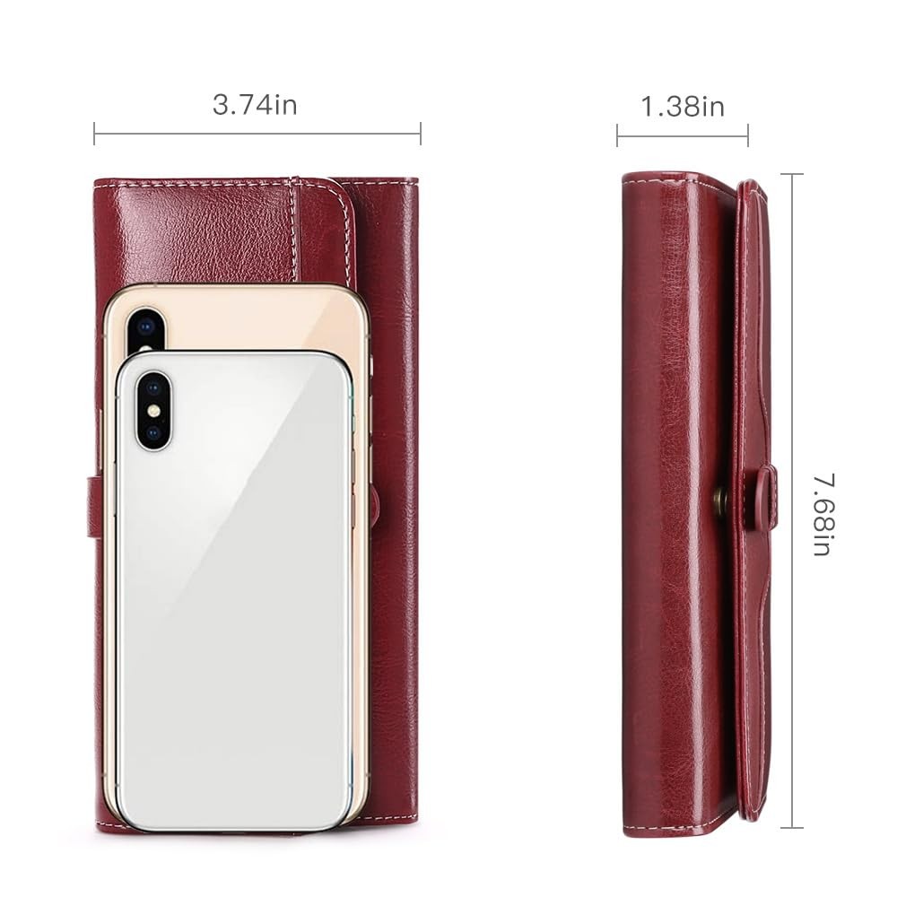 Wallets for Women Leather with RFID Blocking Trifold Credit Card Holder with …