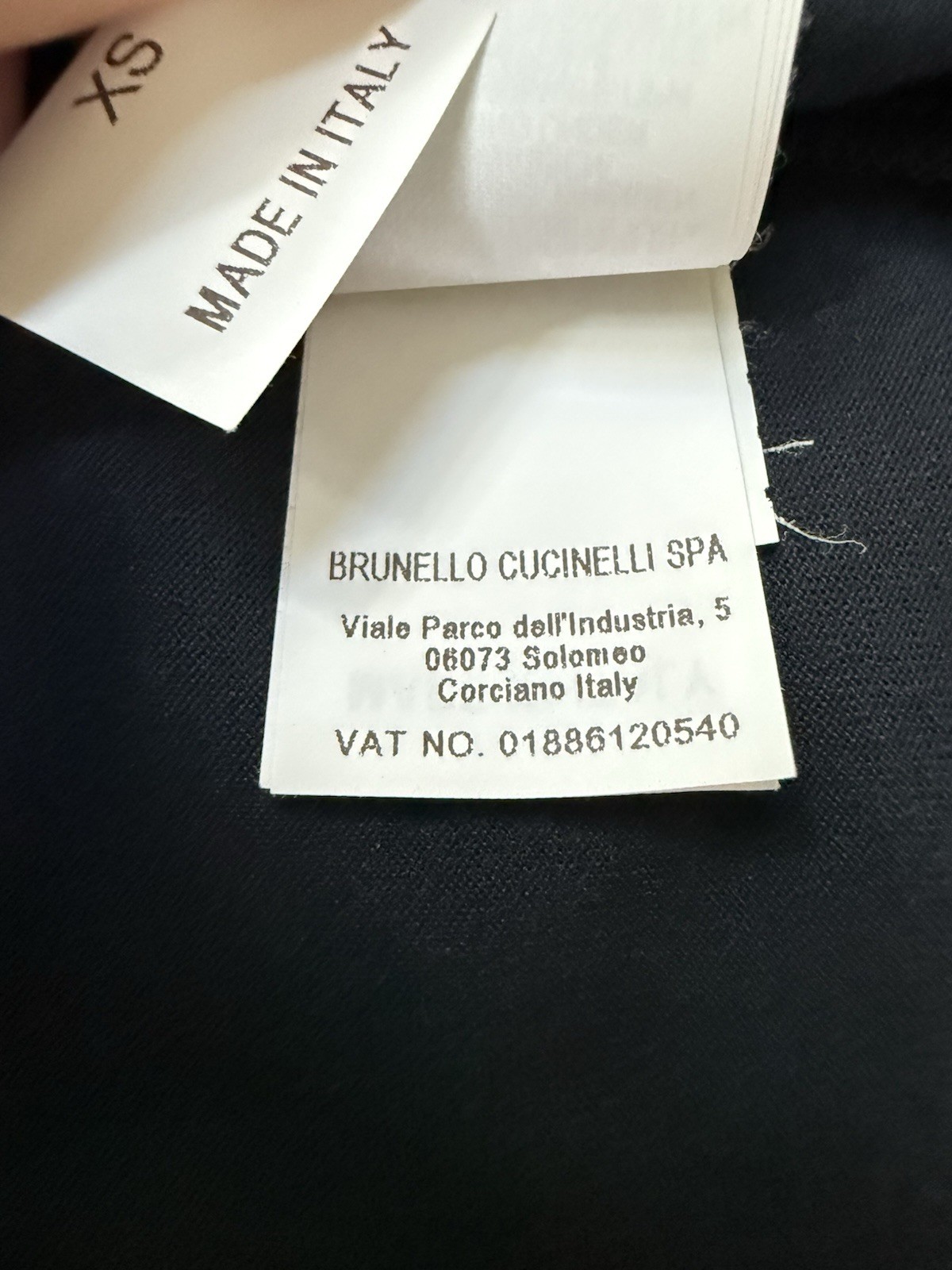 BRUNELLO CUCINELLI Embellished pocket T-shirt Navy Blue Size XS