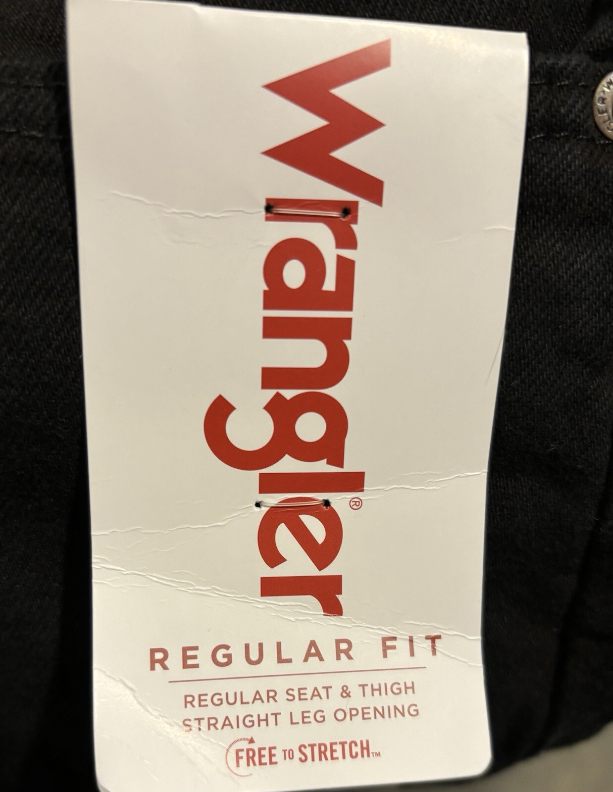NWT Wrangler Regular Fit Black Denim Jeans Pants Mens Sz 42X30 Stretch