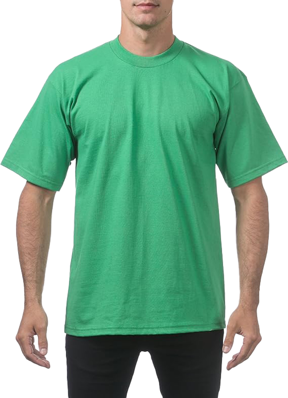 Pro Club Men’s Heavyweight T-Shirt Crew Neck Plain Blank Short Sleeve Tee All Si