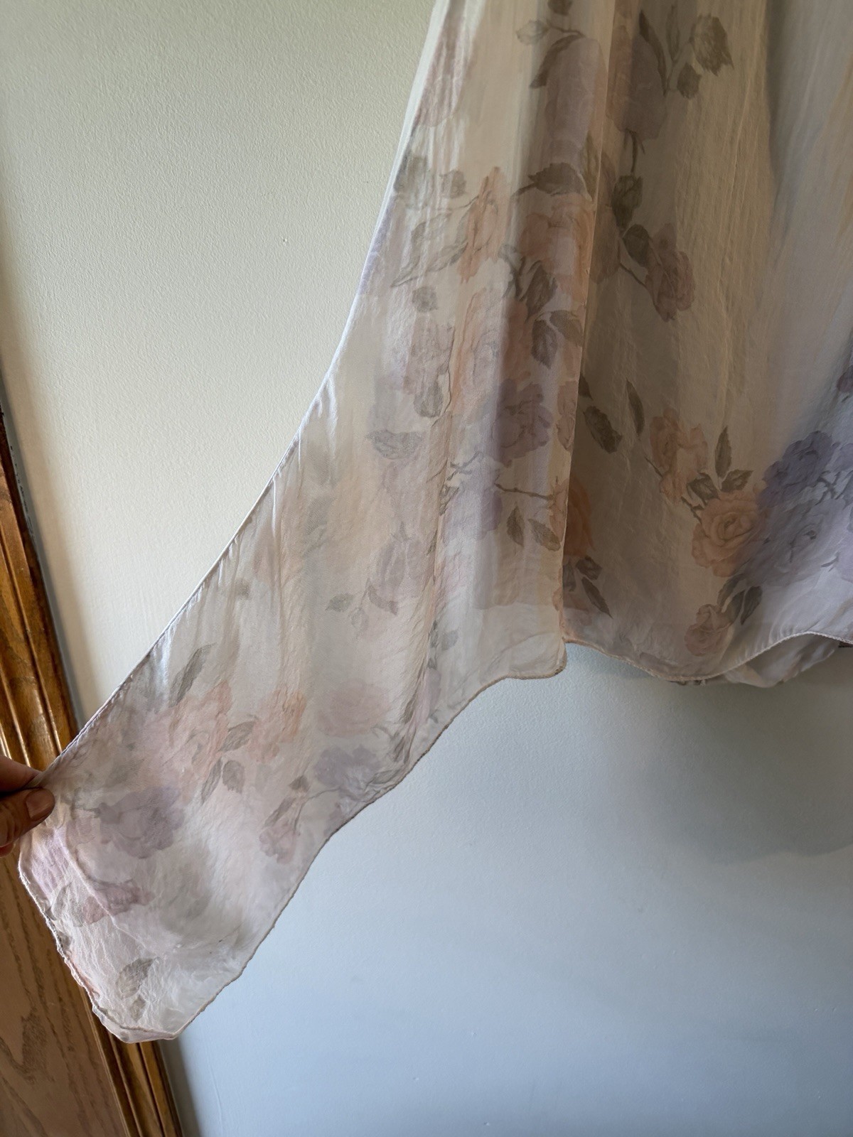 GIUSY Made in Italy Silk Floral Asymmetrical Tunic Top Size M Pastel Layered