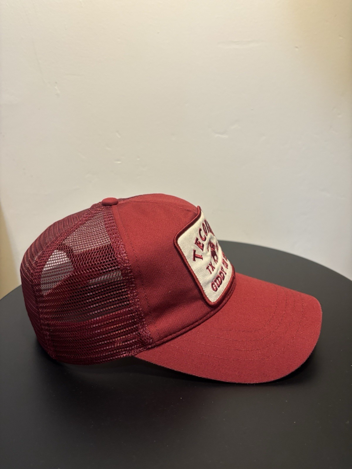 Tecovas Trucker Hat Mens Burgundy Western Ranch Mesh Snapback Cap Giddy On Up