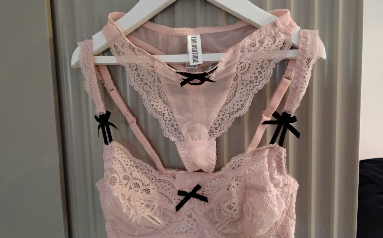 TDR BOUTIQUE None Padded Lace Balconette Bra & thong set Pink SZ EUR 85B UK38B