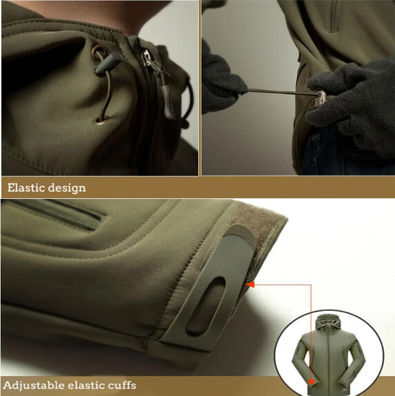 Mens Tactical Jacket Military Waterproof Coat Soft Shell Work Windbreaker Jacket