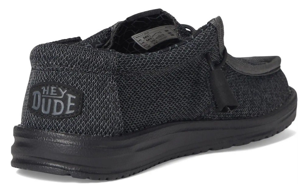 Hey Dude Wally Sox Micro Total Black Men’s Slip On Loafer Shoes