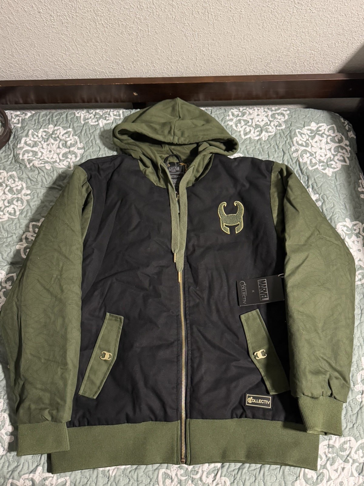 NEW Loungefly Collectiv Marvel Loki Bomber Hooded Jacket Set Size M