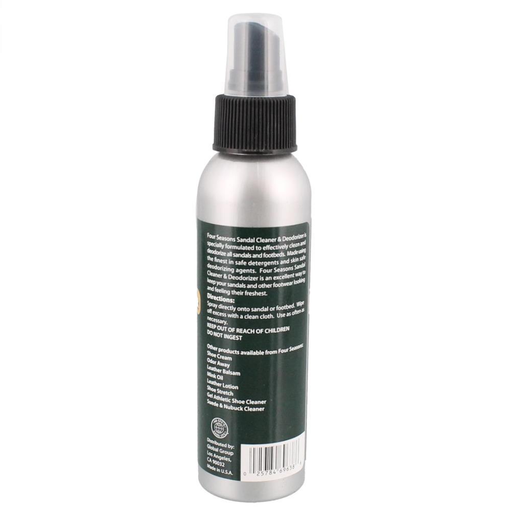 Four Seasons Sandal Cleaner & Deodorizer for Leather, Suede, Cork – 4 oz Pump