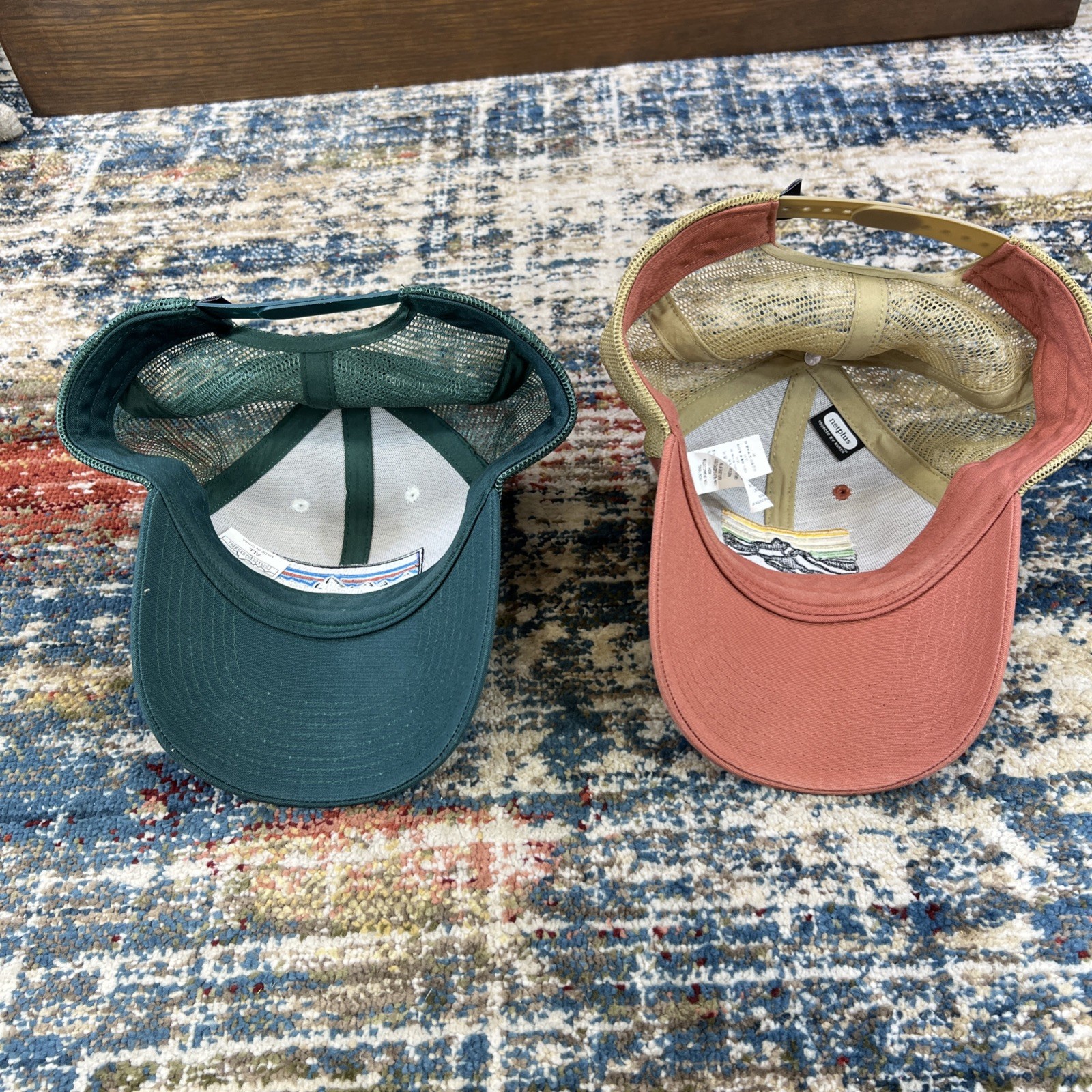 Lot of 2: Patagonia Line Logo Ridge LoPro Trucker Hat. Logo Green White x2