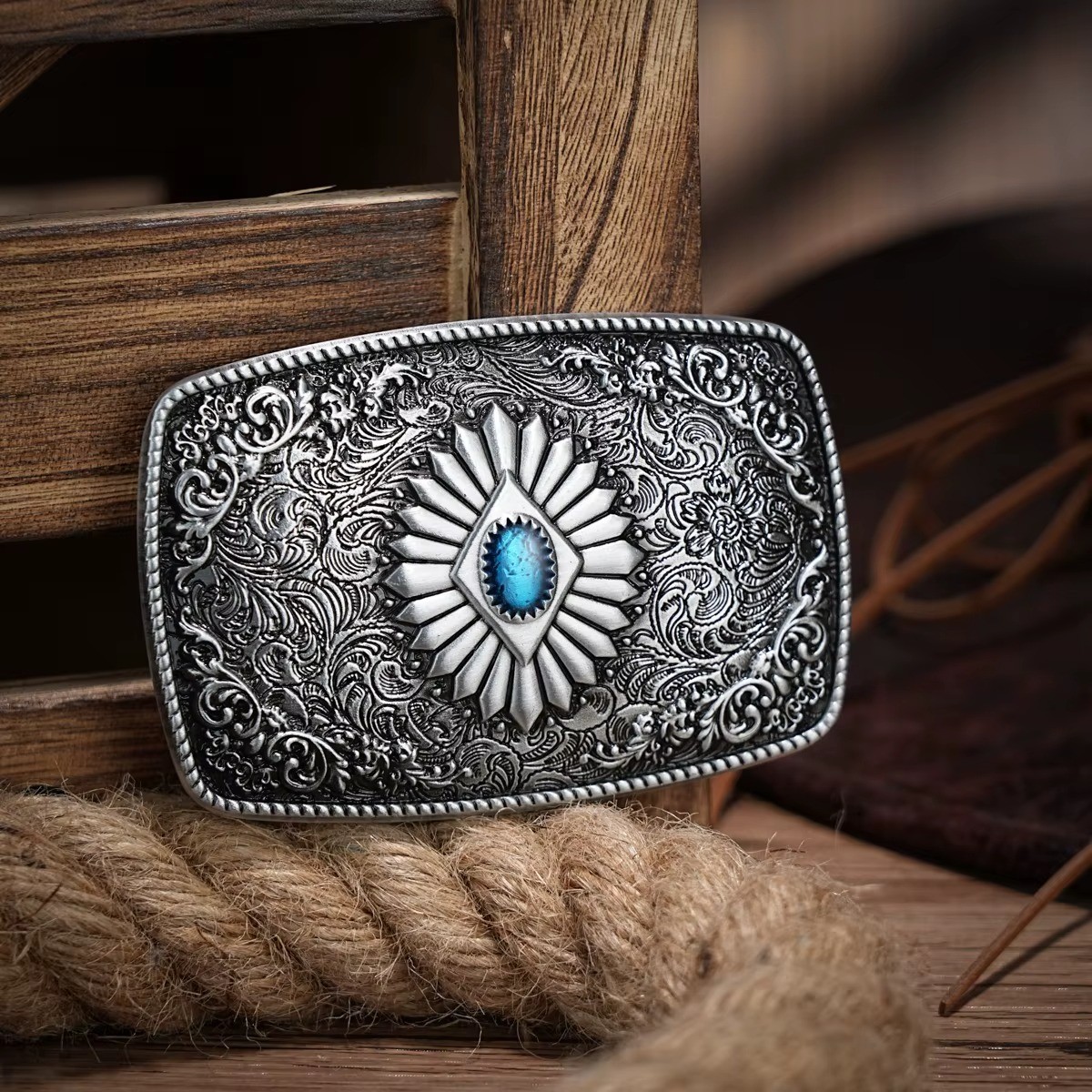 Western Belt Buckle Initial Vintage-Cowboy Rodeo Silver Large Belt Buckle**