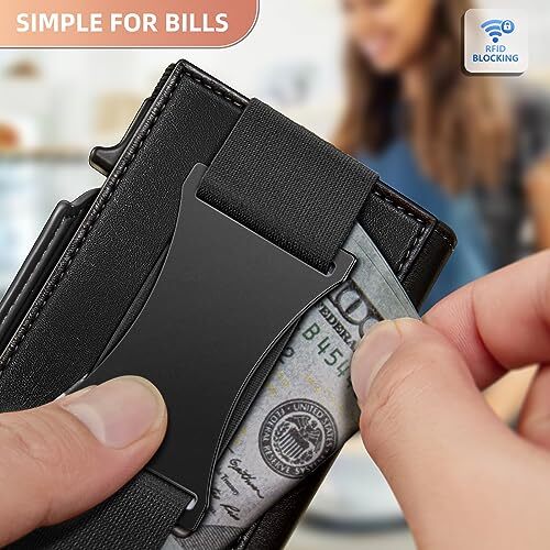Airtag Wallet Men Gift,Mens Slim Front Pocket Wallet Money Clip Standard Wallet
