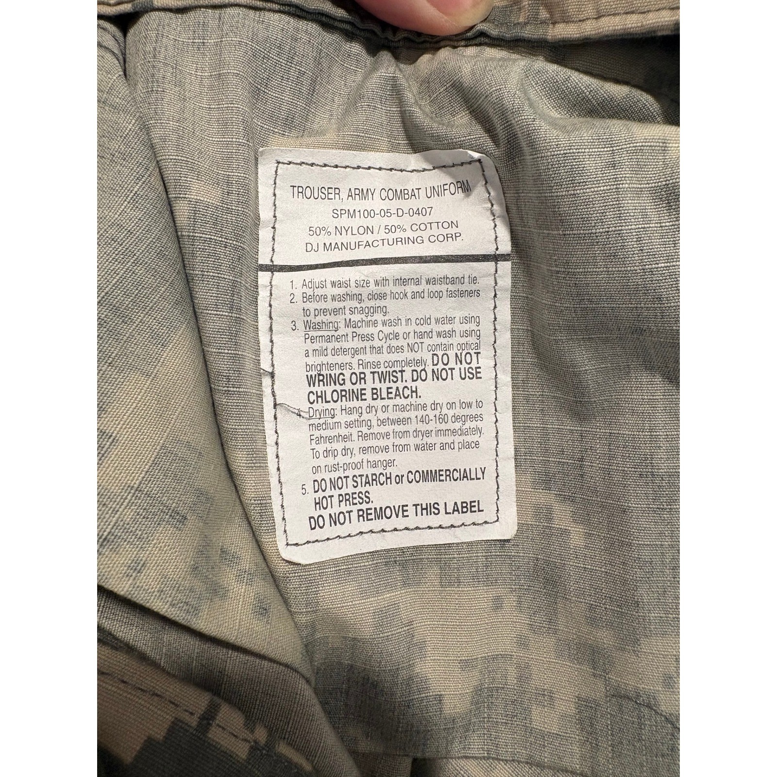 US Army ACU Digital Camo Cargo Pants Sz L Long UCP Tactical Trousers 35-39 Waist