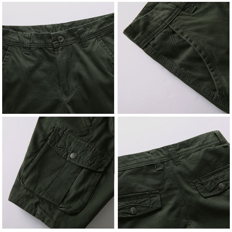 Men’s Casual Chino Cargo Shorts Pants Solid Multi Pockets Workwear Trousers