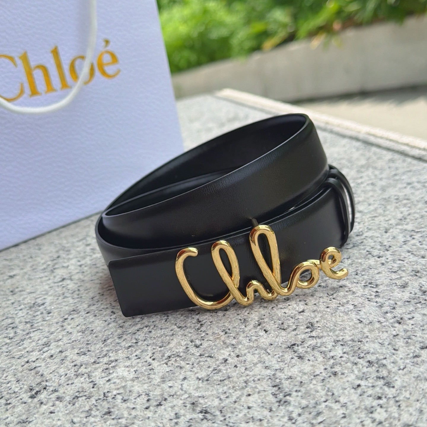 Chloe Black leather belt