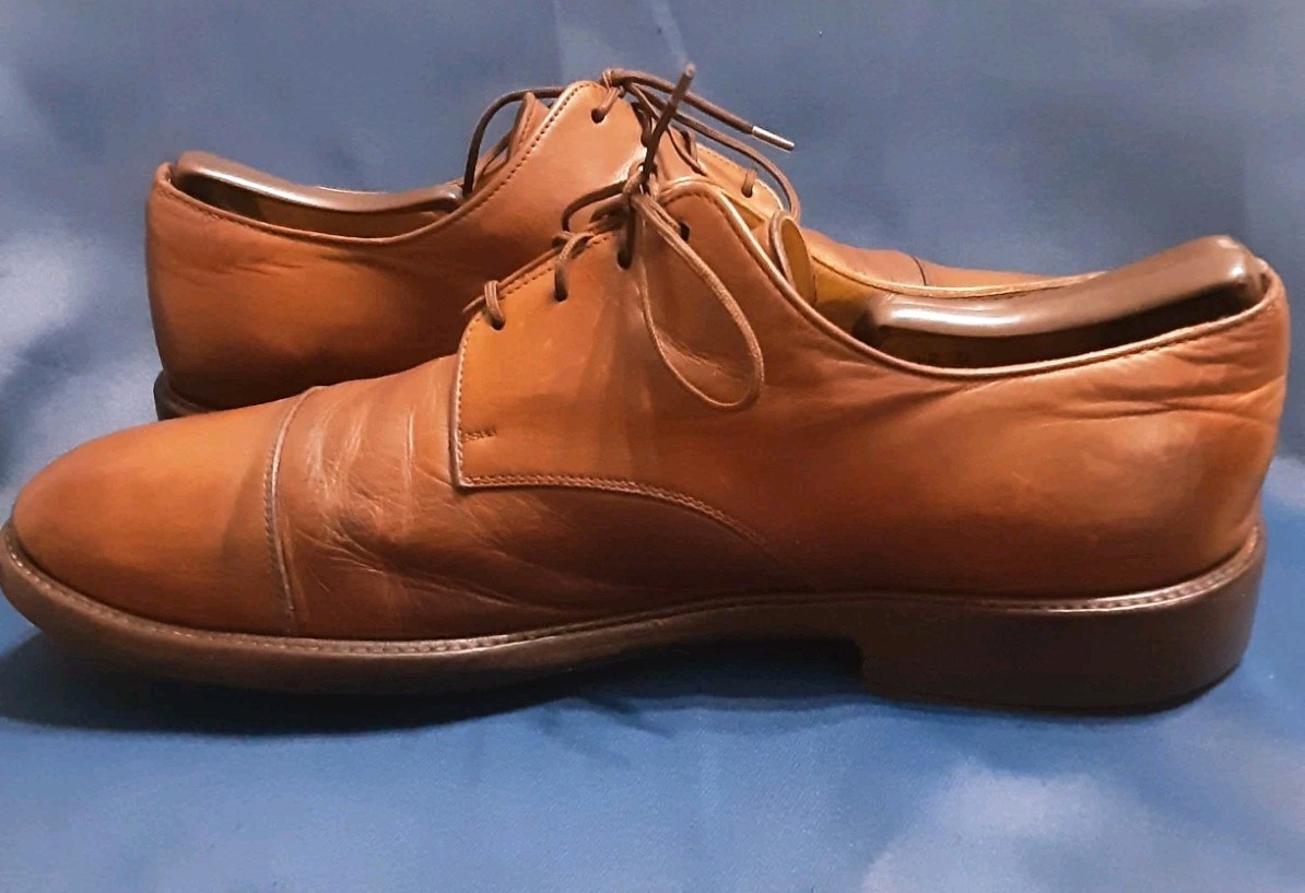 ​Men’s Polo Ralph Lauren Brown Leather Cap Toe Oxford Dress Shoes – Size Unknown