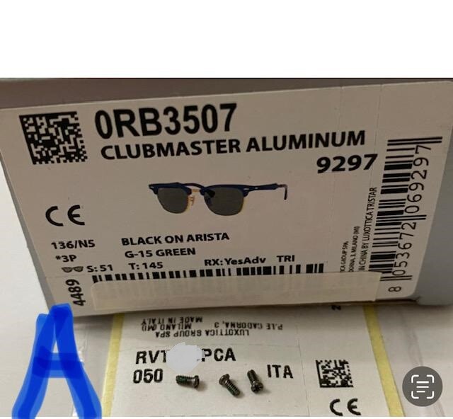 Ray Ban Replacement Lens Screws for Clubmaster RB3016 3507 Clubmaster Aluminum