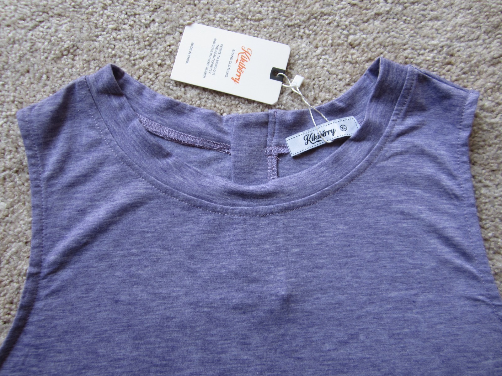Kikiberry women’s XL light purple sleeveless blouse tank w/ back zipper