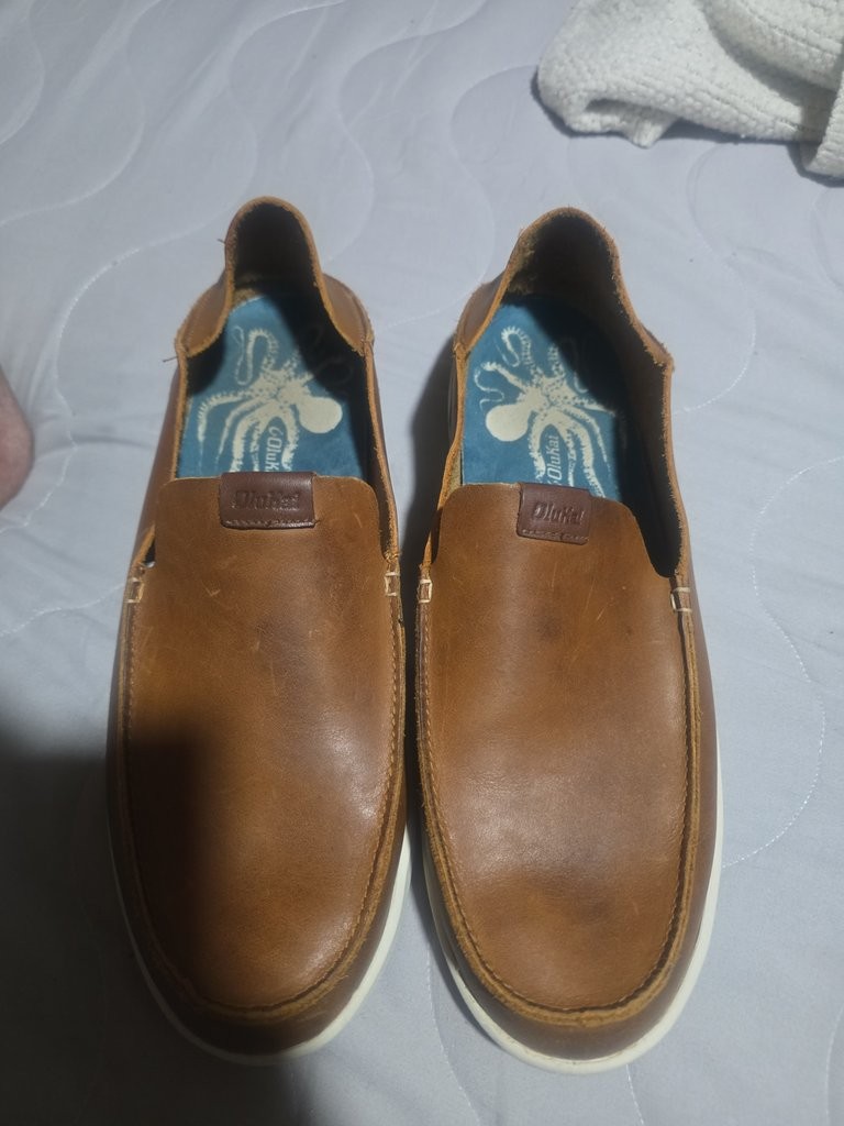 Olukai Men’s Leather Slip-On Shoes