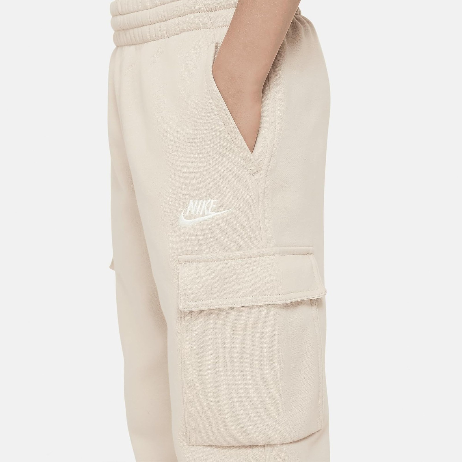 Nike Sportswear Club Fleece Big Kids’ Cargo Pants (FD3012-126, Sanddrift/Sanddri