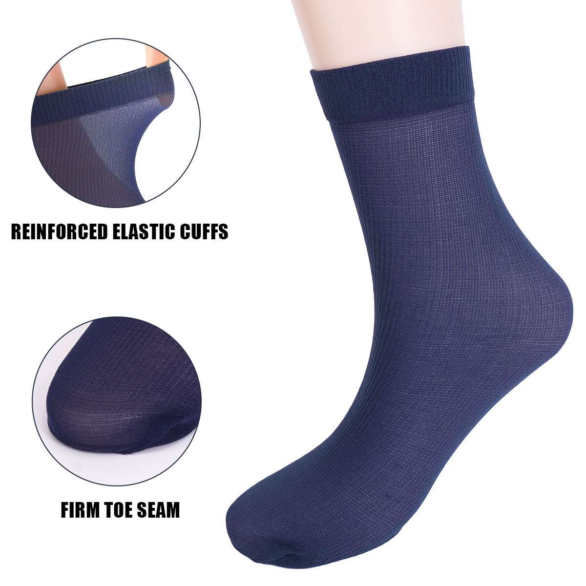 10 Pairs Business Men Silk Socks Breathable casual Socks Ultra-thin Nylon Socks