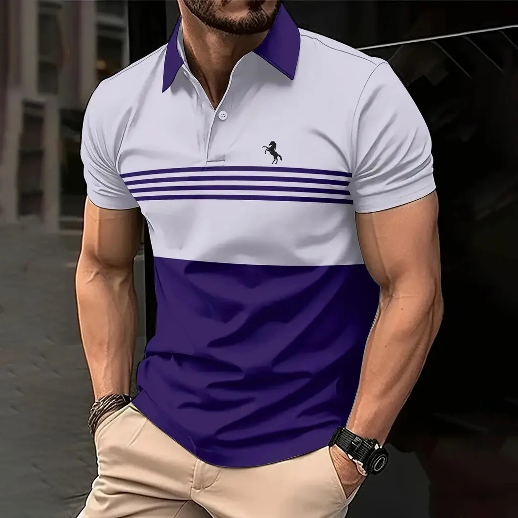 Men Luxury Summer Polo Shirt Breathable Casual Short Sleeve Fashion Top Gift