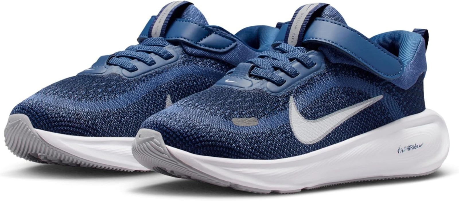 Nike Little Kids’ Stellar Ride Shoes, Blue Crystal/Off Noir-Lapis-Volt Tint, 11.
