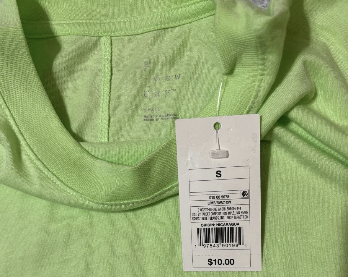 Women’s A New Day Small Lime Green Sleeveless Crew Neck T-Shirt Top CottonModal