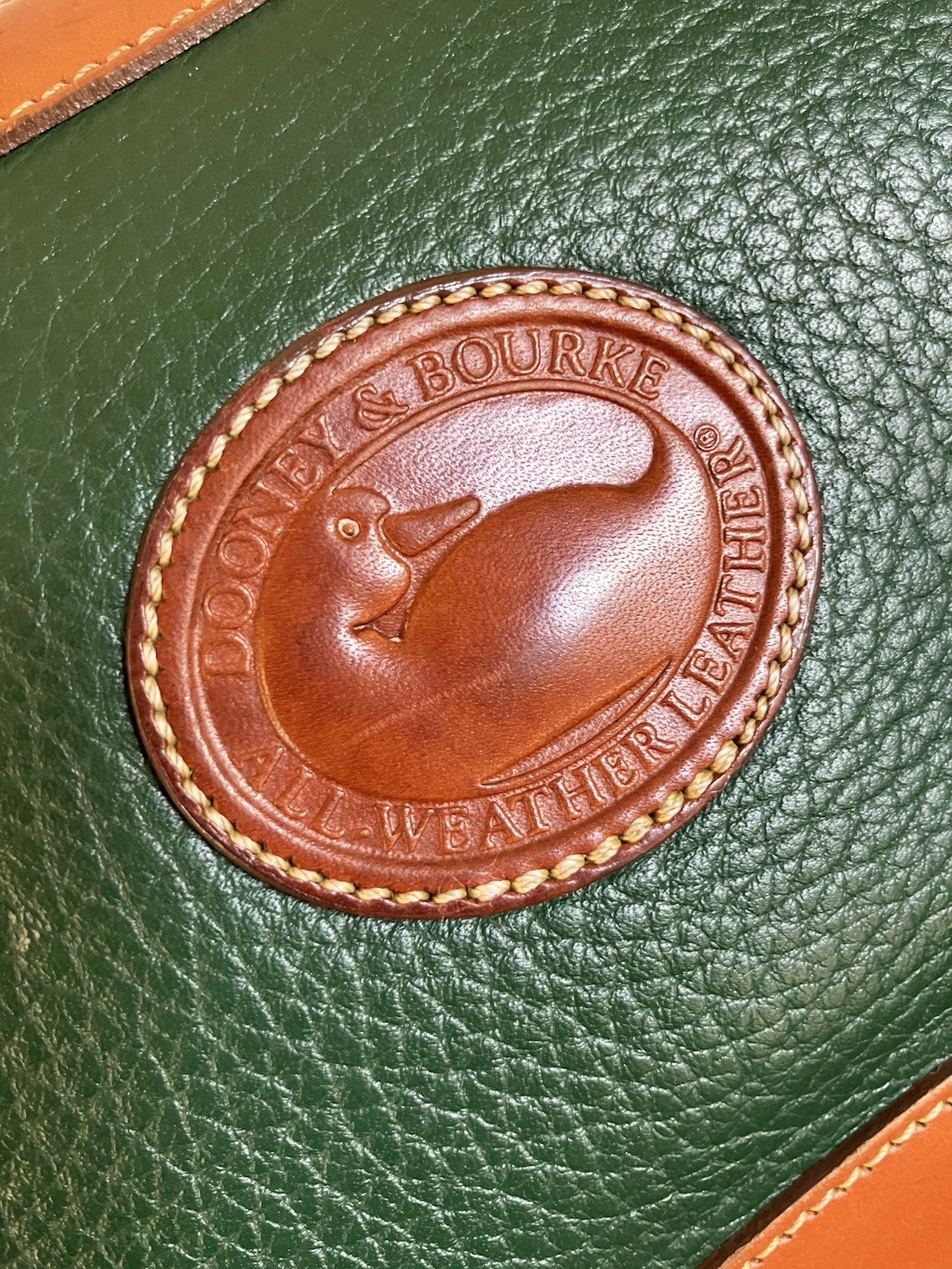 Dooney & Bourke All-Weather Leather Green/Brown Small Crossbody Zip Bag