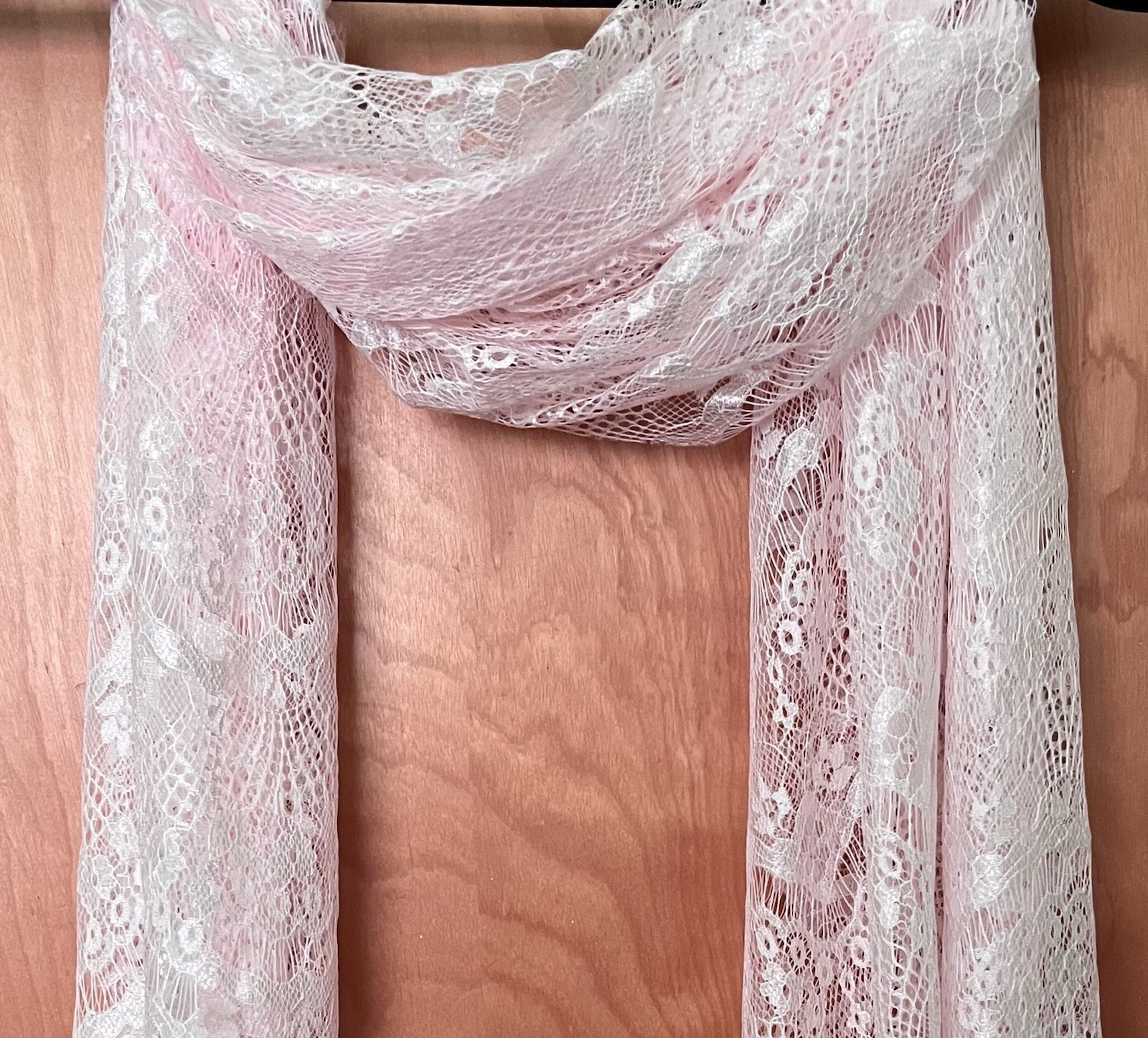 Women’s Pink Lace Scarf Dressy Scarf Soft & Silky