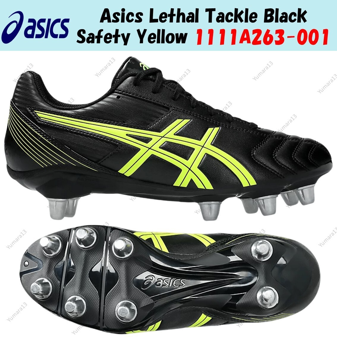 Asics Lethal Tackle Black Safety Yellow 1111A263-001 Men’s Size