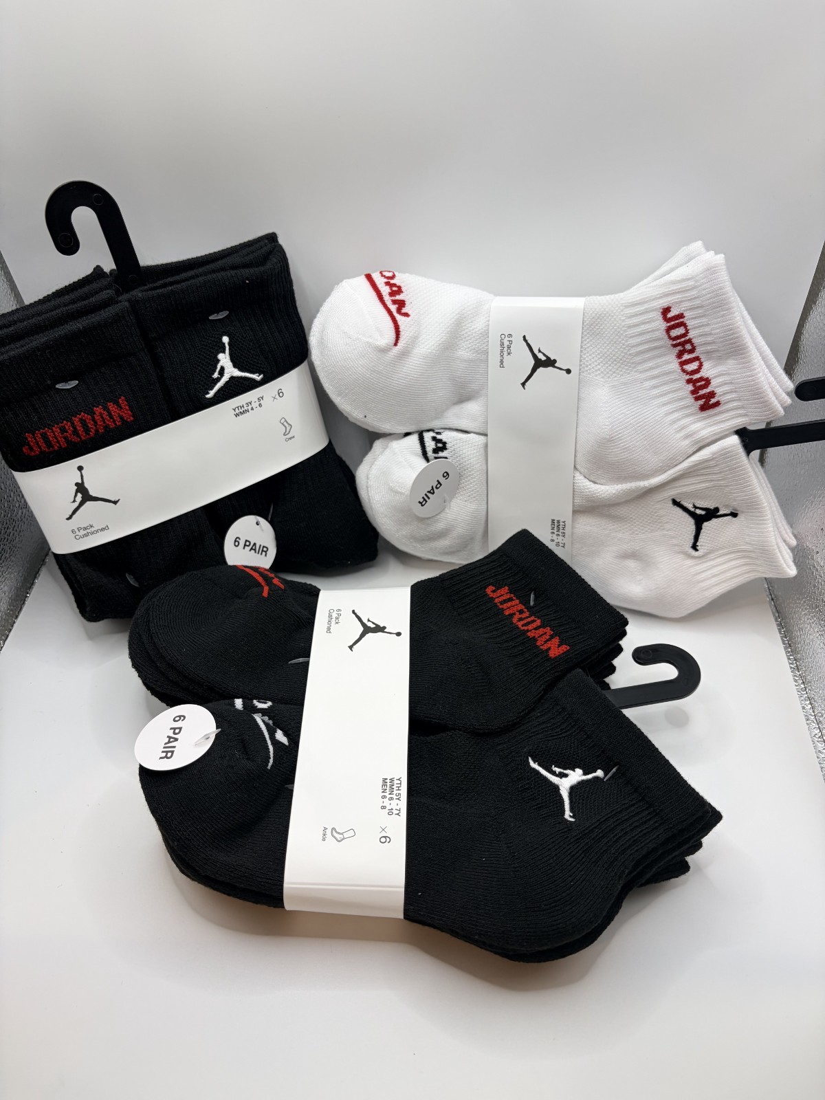 Brand New 3-Bundle Jordan Ankle Socks – Size 5Y–7Y