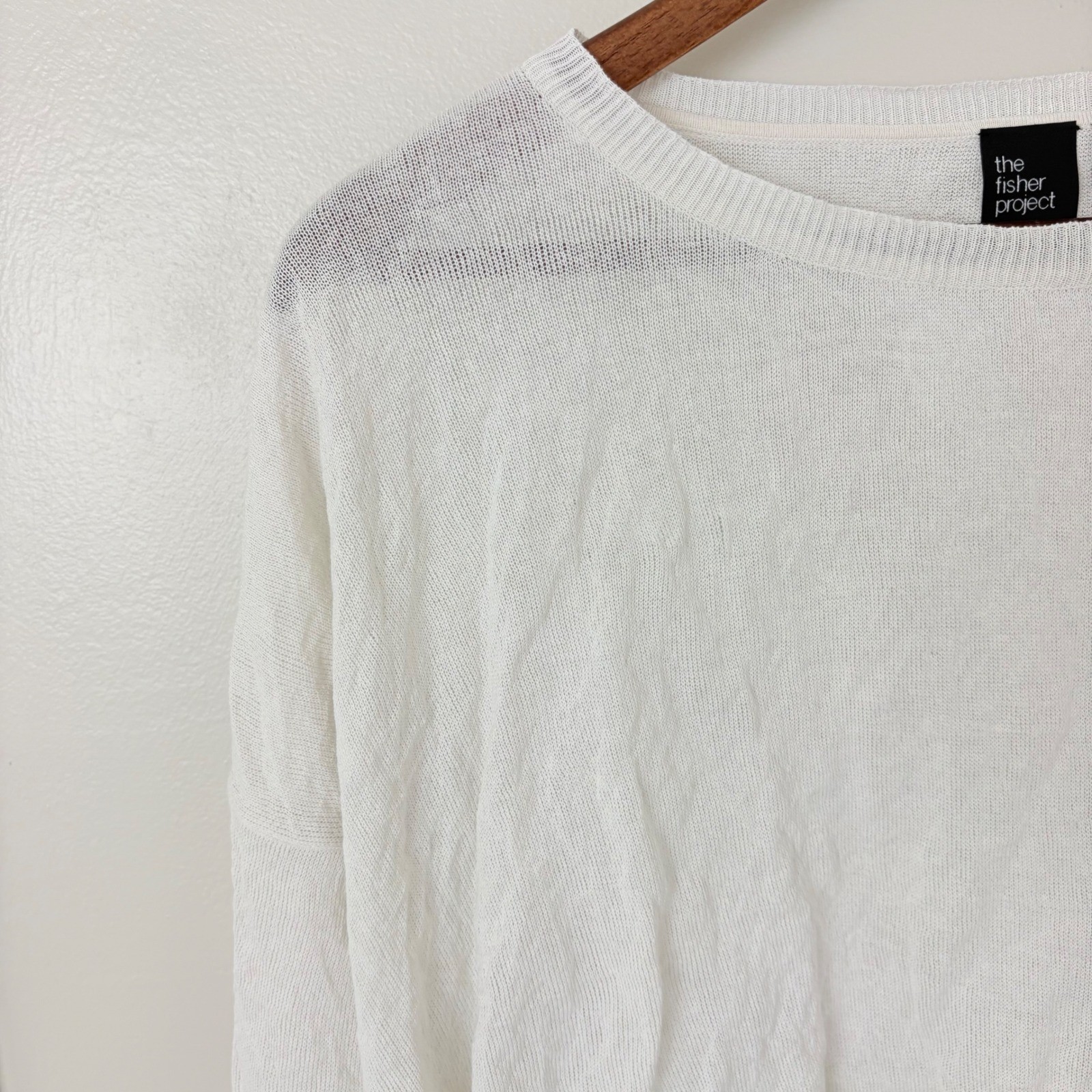 Eileen Fisher TFP Lightweight Sweater Women’s Large White Organic Cotton Knit
