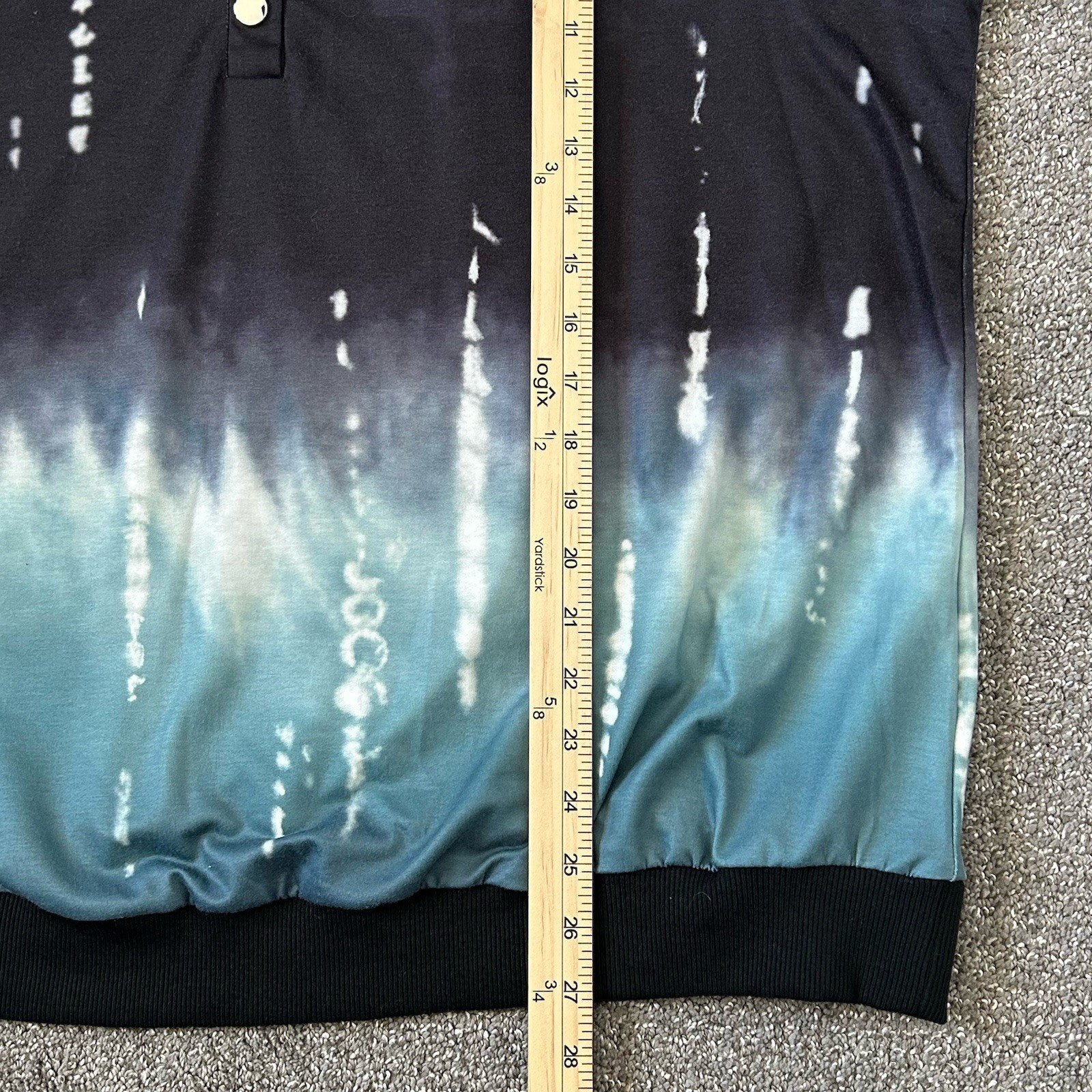 Bloomchic Tie Dye/Ombre 1/2 Snap Hooded Sweatshirt – Women’s 18/20 Teal Black