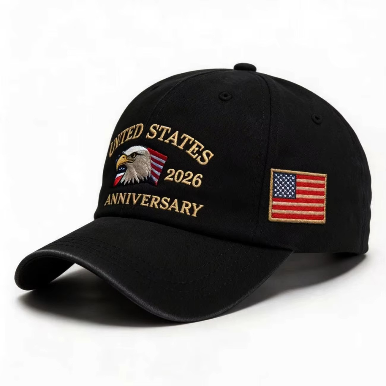 United States 250th Anniversary Baseball Cap Coin Whitman Patriotic 3D Hat**