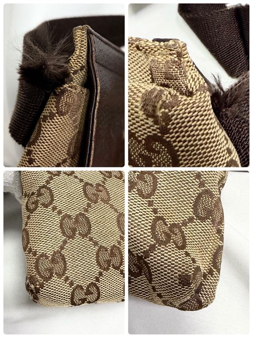 Gucci GG canvas logo embossed shoulder bag 28566 multifunctional brown