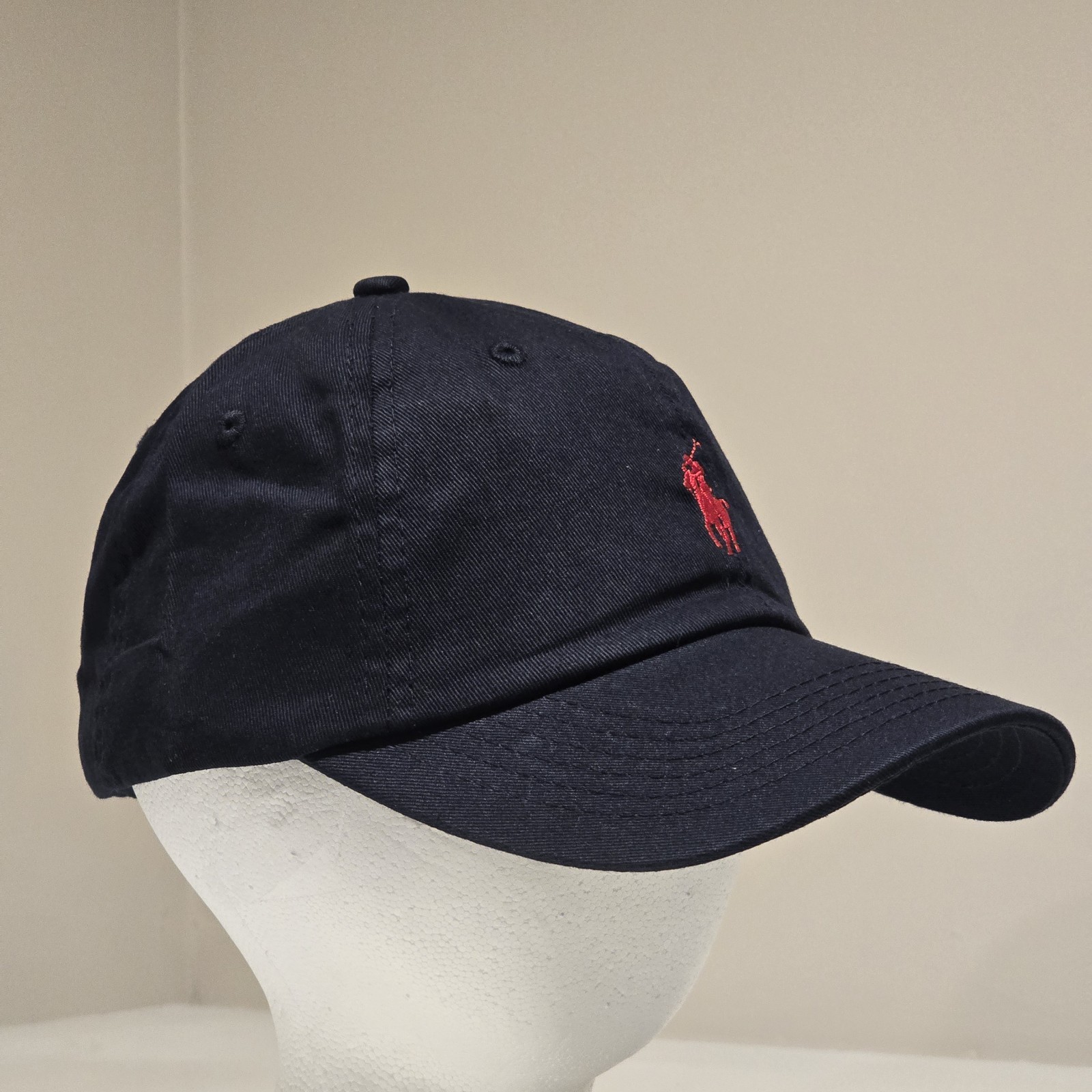 Polo Ralph Lauren Men’s One Size Cotton Chino Adjustable Ball Cap Black Red