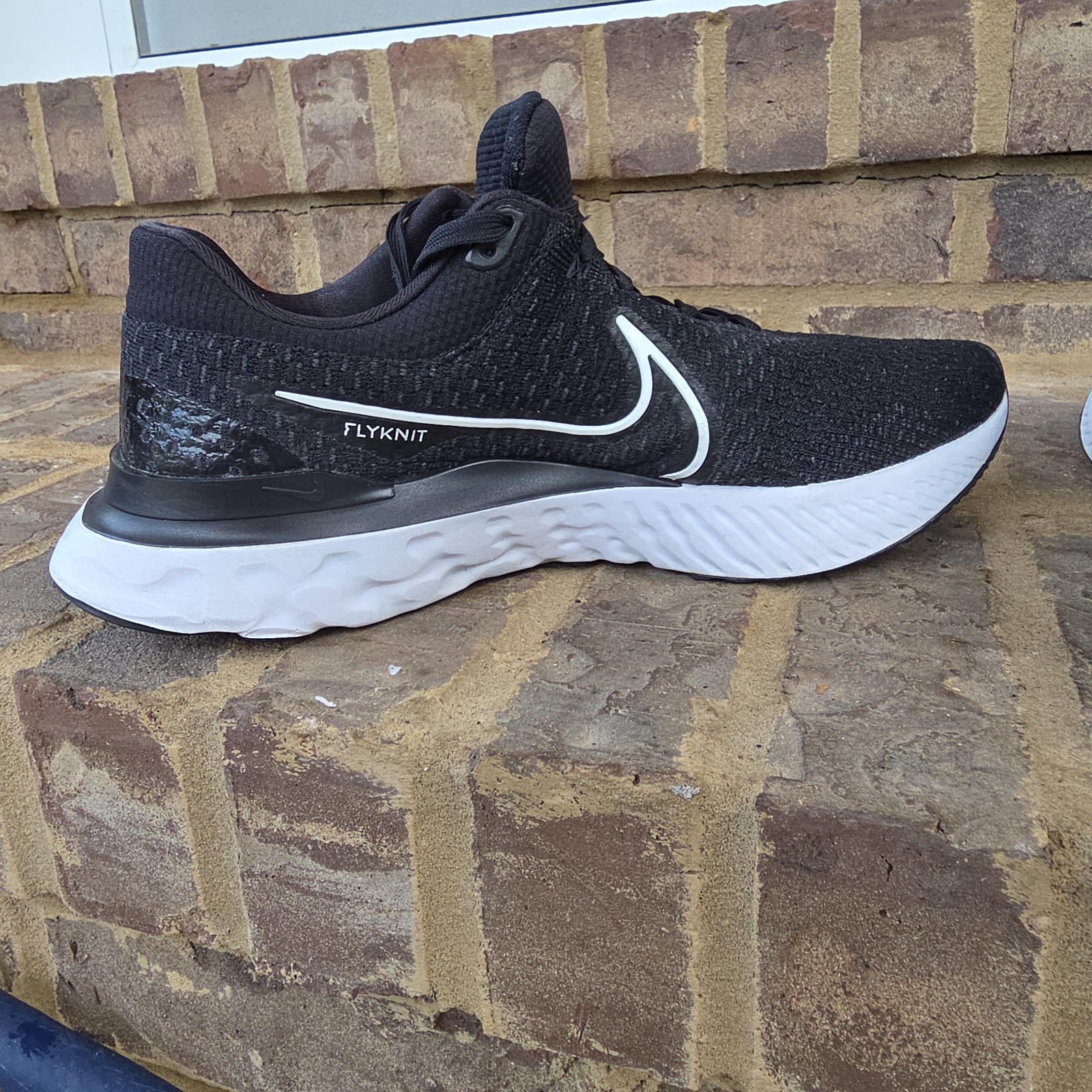 Nike Men’s React Infinity Run Flyknit 3 Black/White Running Shoes Size 12
