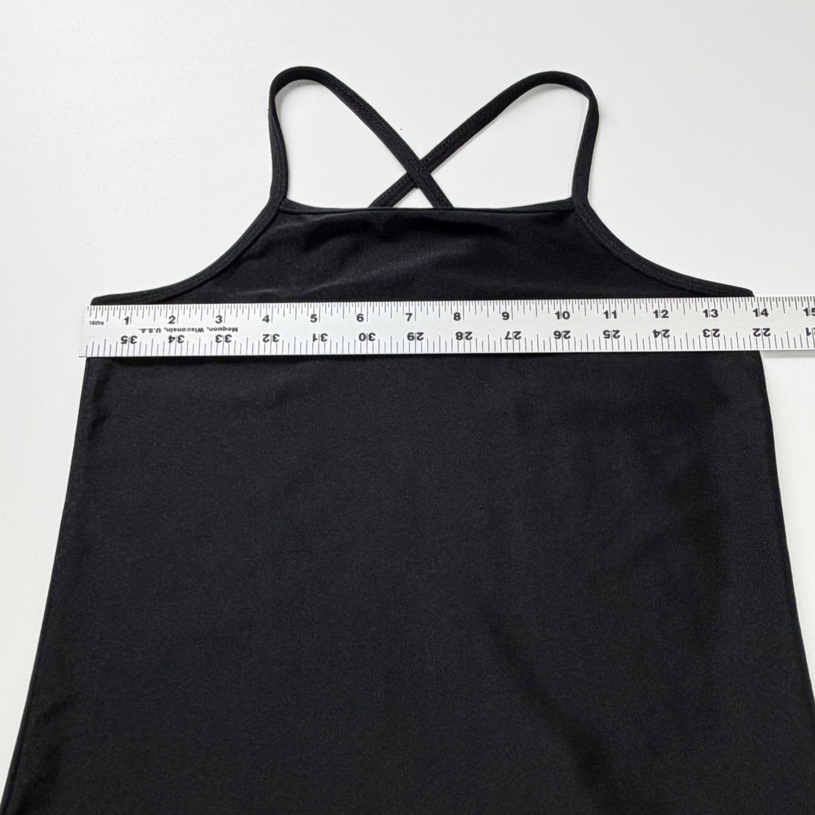 90’s Vintage Express Tricot Tank Top Women Black Crossover Strap Size S